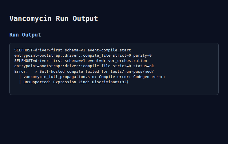 Run output
